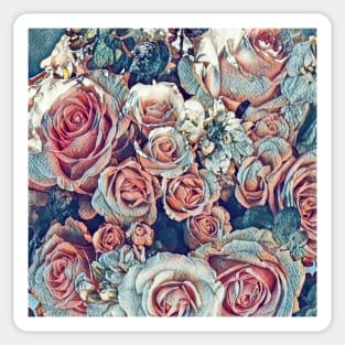 Antique roses pattern Sticker